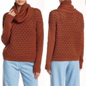 Alice + Olivia Wool Cable Knit Turtleneck Sweater, Size Medium